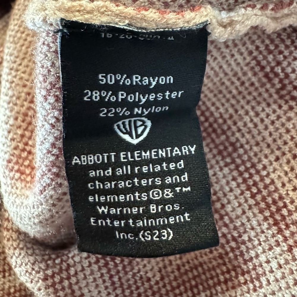 Abbott Elementary Diamond Beige Tan Cardigan Swea… - image 4